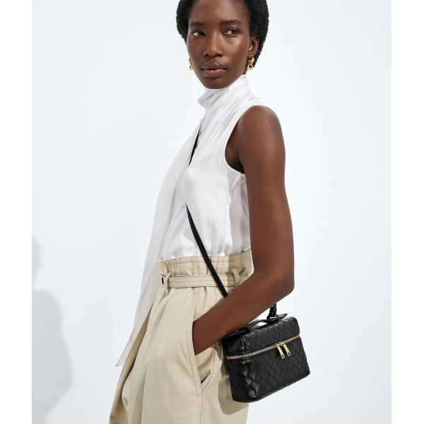 Khaite Women's Bang Bang in Black - Black Shoulder & Crossbody Bags - The Lotus Tote Bag - Shop at Coveti