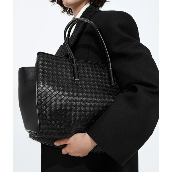 Khaite Women's Barbara Tote in Black - Black Totes & Top-Handle Bags - The Lotus Tote Bag - Shop at Coveti