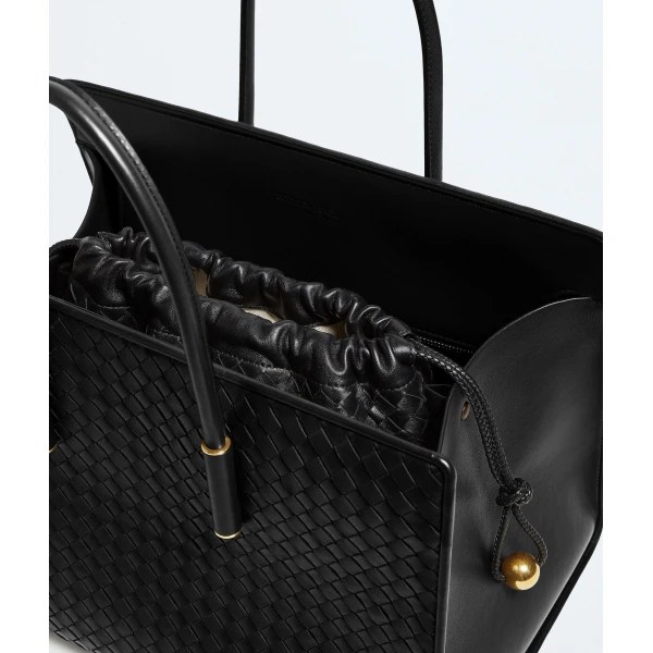 Khaite Women's Barbara Tote in Black - Black Totes & Top-Handle Bags - The Lotus Tote Bag - Shop at Coveti