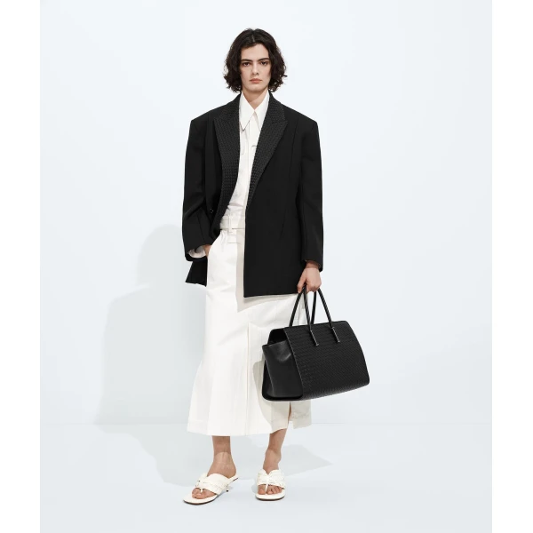 Khaite Women's Barbara Tote in Black - Black Totes & Top-Handle Bags - The Lotus Tote Bag - Shop at Coveti