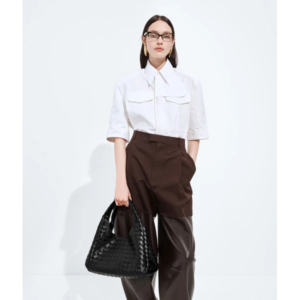 Khaite Women's Campana in Black - Black Shoulder & Crossbody Bags - The Lotus Tote Bag - Shop at Coveti