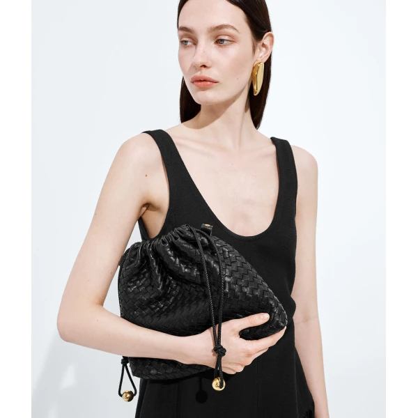 Khaite Women's Dustbag  in Black - Black Shoulder & Crossbody Bags - The Lotus Tote Bag - Shop at Coveti