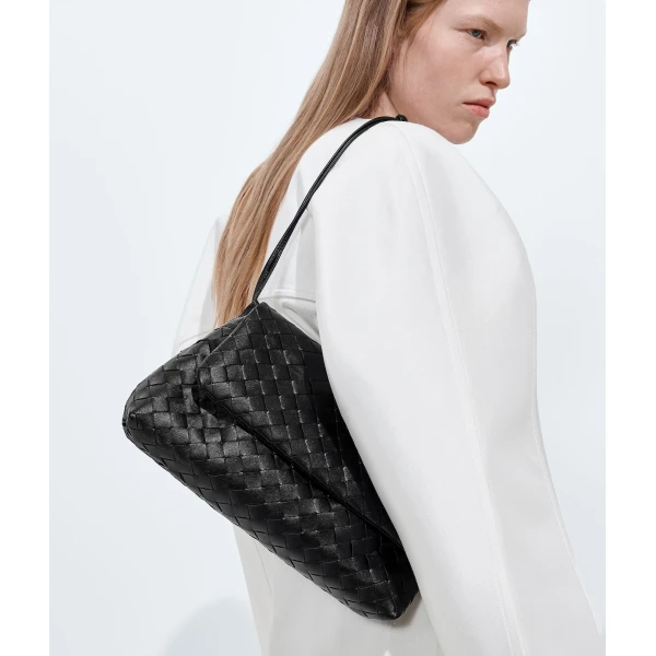 Khaite Women's Giorno in Black - Black Shoulder & Crossbody Bags - The Lotus Tote Bag - Shop at Coveti