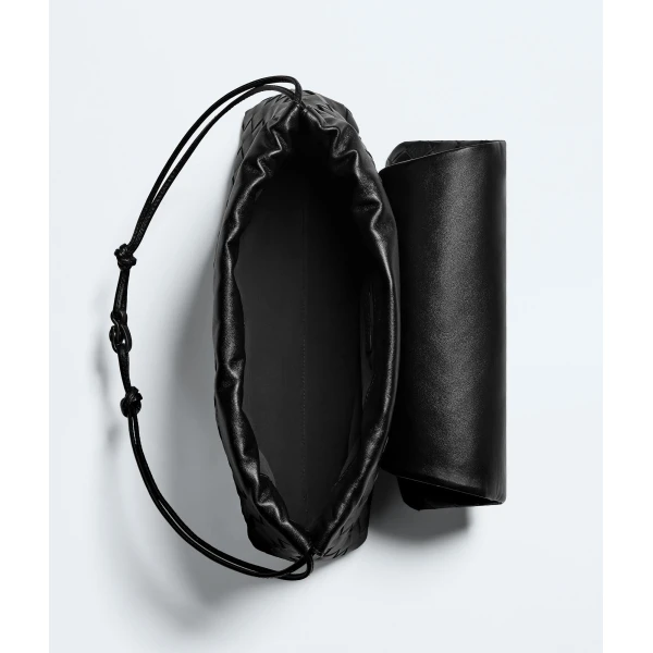 Khaite Women's Giorno in Black - Black Shoulder & Crossbody Bags - The Lotus Tote Bag - Shop at Coveti