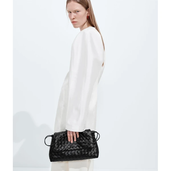 Khaite Women's Giorno in Black - Black Shoulder & Crossbody Bags - The Lotus Tote Bag - Shop at Coveti