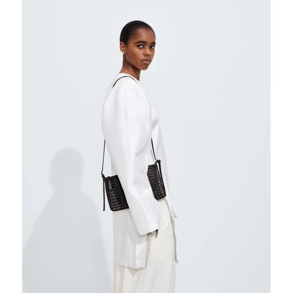 Khaite Women's Intrecciato Piccolo Medium Pouch in Black - Black Clutch Bags - The Lotus Tote Bag - Shop at Coveti