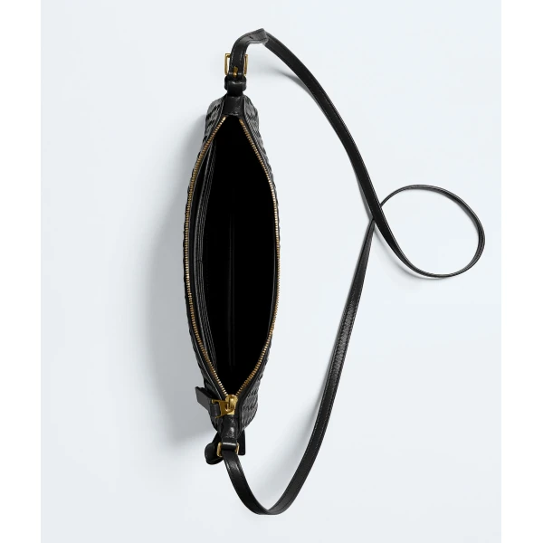 Khaite Women's Intrecciato Piccolo Medium Pouch in Black - Black Clutch Bags - The Lotus Tote Bag - Shop at Coveti