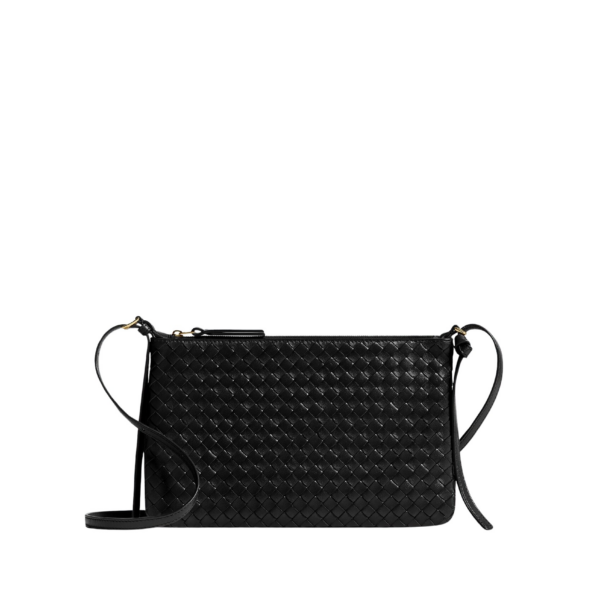 Khaite Women's Intrecciato Piccolo Medium Pouch in Black - Black Clutch Bags - The Lotus Tote Bag - Shop at Coveti