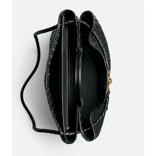 Khaite Women's Large Andiamo in Black - Black Totes & Top-Handle Bags - The Lotus Tote Bag - Shop at Coveti