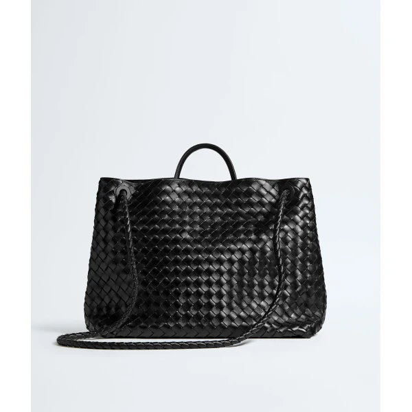 Khaite Women's Large Andiamo in Black - Black Totes & Top-Handle Bags - The Lotus Tote Bag - Shop at Coveti