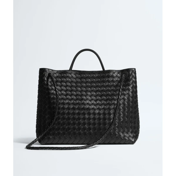 Khaite Women's Large Andiamo in Black - Black Totes & Top-Handle Bags - The Lotus Tote Bag - Shop at Coveti