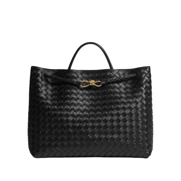 Khaite Women's Large Andiamo in Black - Black Totes & Top-Handle Bags - The Lotus Tote Bag - Shop at Coveti