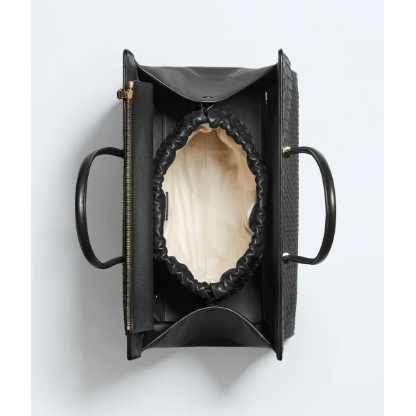 Khaite Women's Large Barbara Tote in Black - Black Totes & Top-Handle Bags - The Lotus Tote Bag - Shop at Coveti
