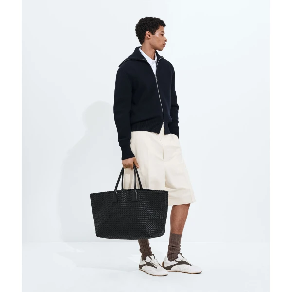 Khaite Women's Large Cabat in Black - Black Totes & Top-Handle Bags - The Lotus Tote Bag - Shop at Coveti