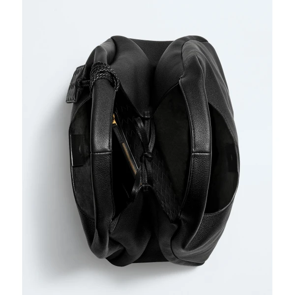 Khaite Women's Large Campana in Black - Black Shoulder & Crossbody Bags - The Lotus Tote Bag - Shop at Coveti
