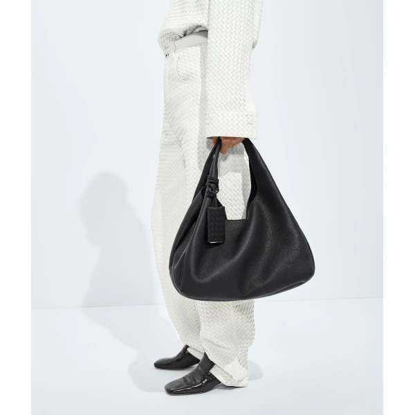 Khaite Women's Large Campana in Black - Black Shoulder & Crossbody Bags - The Lotus Tote Bag - Shop at Coveti