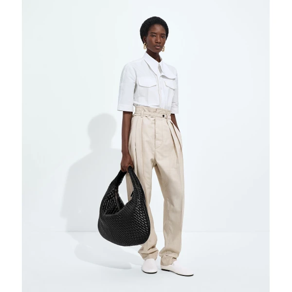 Khaite Women's Maxi Veneta in Black - Black Shoulder & Crossbody Bags - The Lotus Tote Bag - Shop at Coveti