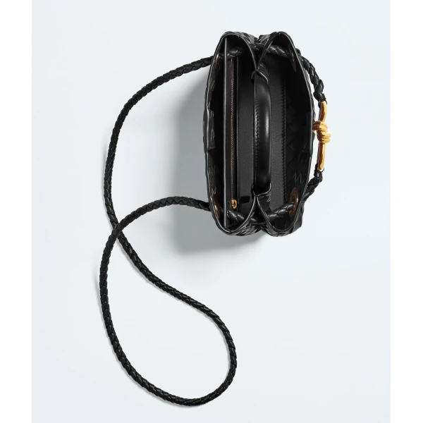 Khaite Women's Mini Andiamo in Black - Black Mini Bags - The Lotus Tote Bag - Shop at Coveti