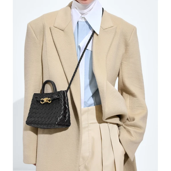 Khaite Women's Mini Andiamo in Black - Black Mini Bags - The Lotus Tote Bag - Shop at Coveti
