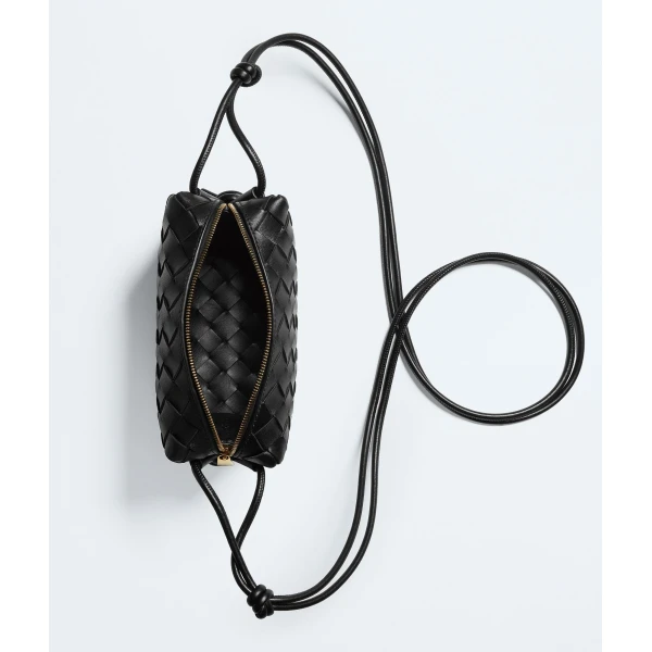 Khaite Women's Mini Loop Camera Bag in Black - Black Mini Bags - The Lotus Tote Bag - Shop at Coveti