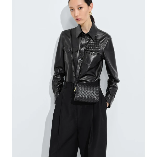 Khaite Women's Mini Loop Camera Bag in Black - Black Mini Bags - The Lotus Tote Bag - Shop at Coveti