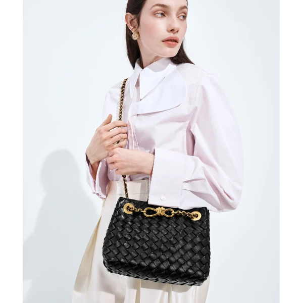 Khaite Women's Small Andiamo Chain in Black - Black Shoulder & Crossbody Bags - The Lotus Tote Bag - Shop at Coveti