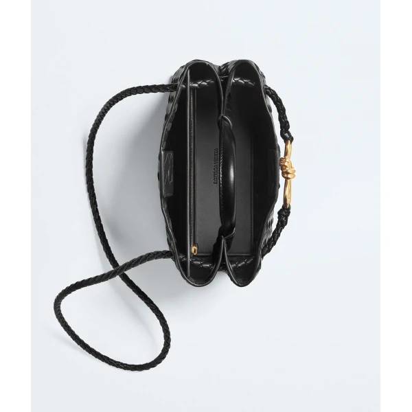 Khaite Women's Small Andiamo in Black - Black Totes & Top-Handle Bags - The Lotus Tote Bag - Shop at Coveti