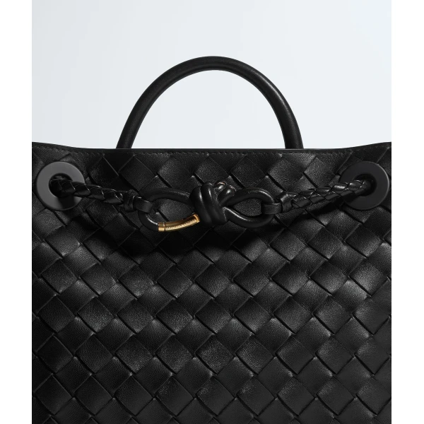 Khaite Women's Small Andiamo in Black - Black Totes & Top-Handle Bags - The Lotus Tote Bag - Shop at Coveti