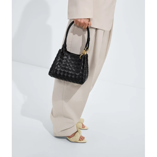 Khaite Women's Small Parachute in Black - Black Shoulder & Crossbody Bags - The Lotus Tote Bag - Shop at Coveti