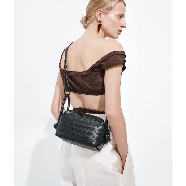 Khaite Women's Top Handle Loop in Black - Black Totes & Top-Handle Bags - The Lotus Tote Bag - Shop at Coveti