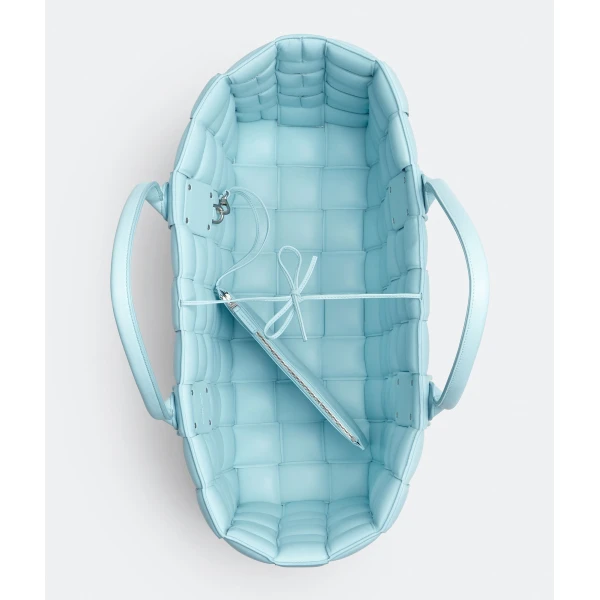 Khaite Tote Bag in Topazio - Blue Totes & Top-Handle Bags - The Lotus Tote Bag - Shop at Coveti
