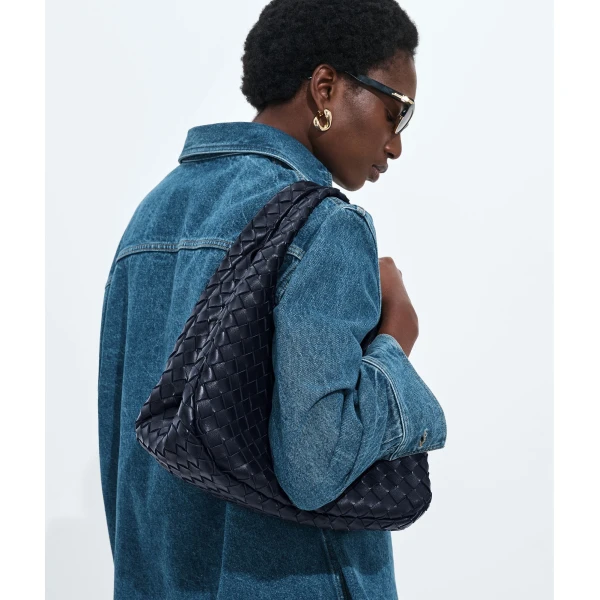 Khaite Women's Campana in Midnight - Blue Shoulder & Crossbody Bags - The Lotus Tote Bag - Shop at Coveti