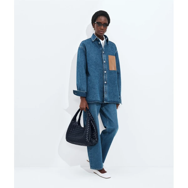 Khaite Women's Campana in Midnight - Blue Shoulder & Crossbody Bags - The Lotus Tote Bag - Shop at Coveti