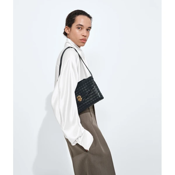 Khaite Women's Knot Lock in Midnight - Blue Clutch Bags - The Lotus Tote Bag - Shop at Coveti
