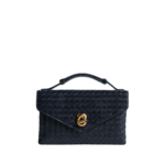 Khaite Women's Knot Lock in Midnight - Blue Clutch Bags - The Lotus Tote Bag - Shop at Coveti