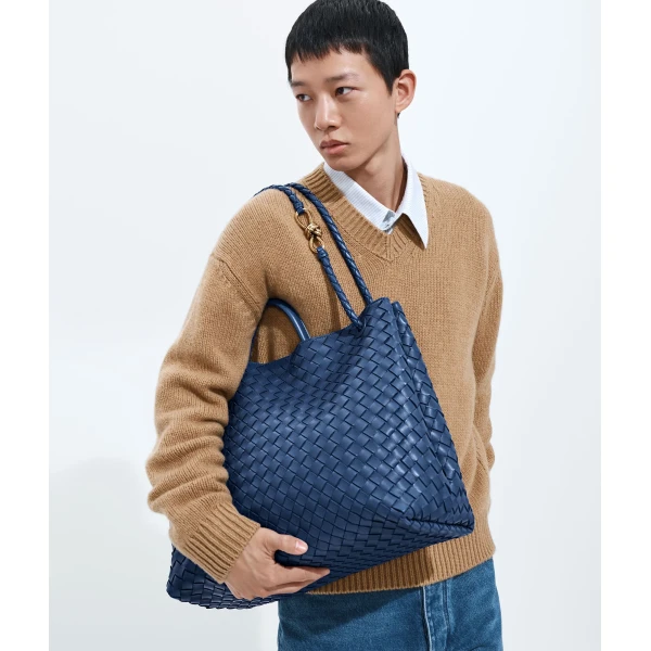 Khaite Women's Large Andiamo in Blue venezia - Blue Totes & Top-Handle Bags - The Lotus Tote Bag - Shop at Coveti