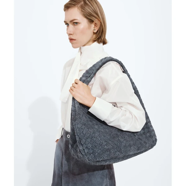 Khaite Women's Large Campana in Cloudy indigo - Blue Shoulder & Crossbody Bags - The Lotus Tote Bag - Shop at Coveti