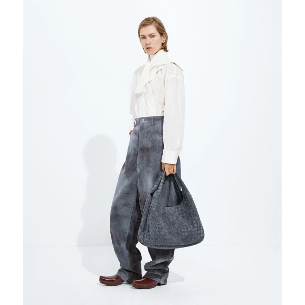Khaite Women's Large Campana in Cloudy indigo - Blue Shoulder & Crossbody Bags - The Lotus Tote Bag - Shop at Coveti