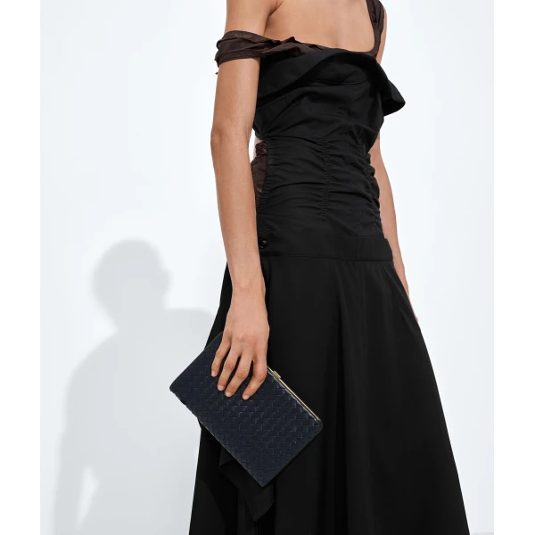 Khaite Women's Mezzanotte Clutch in Midnight - Blue Clutch Bags - The Lotus Tote Bag - Shop at Coveti
