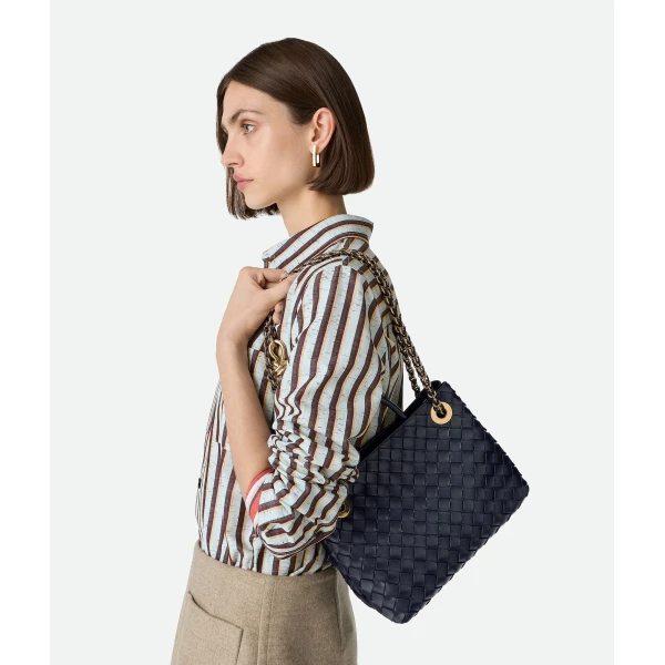Khaite Women's Small Andiamo Chain in Nocturnal - Blue Shoulder & Crossbody Bags - The Lotus Tote Bag - Shop at Coveti