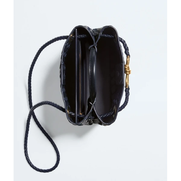 Khaite Women's Small Andiamo in Midnight - Blue Totes & Top-Handle Bags - The Lotus Tote Bag - Shop at Coveti