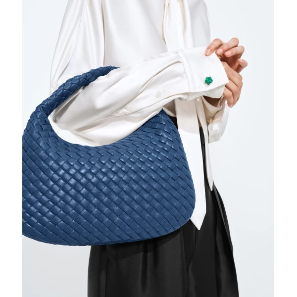 Khaite Women's Small Veneta in Blue venezia - Blue Shoulder & Crossbody Bags - The Lotus Tote Bag - Shop at Coveti
