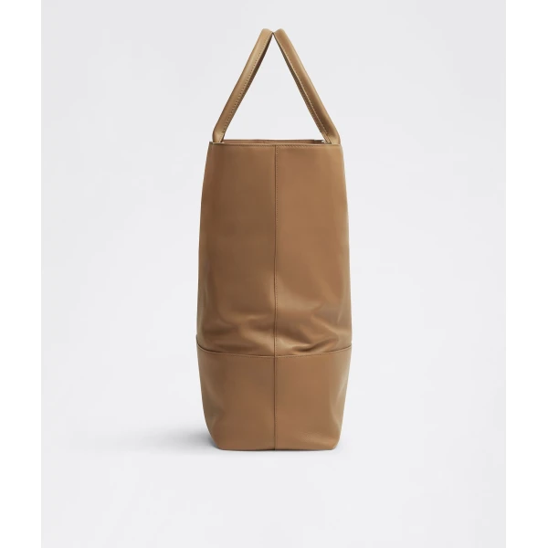 Khaite Maxi Intreccio Tote in Camel - Brown Totes & Top-Handle Bags - The Lotus Tote Bag - Shop at Coveti