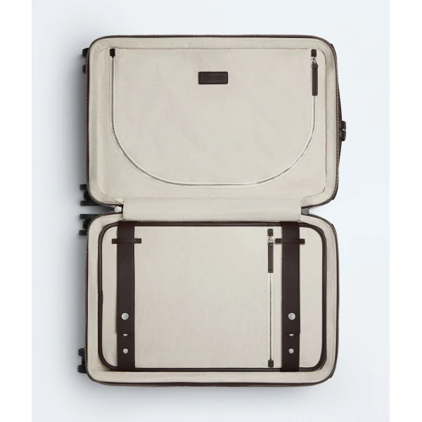 Khaite Odyssey Intrecciato Cabin Suitcase in Fondant - Brown  - The Lotus Tote Bag - Shop at Coveti