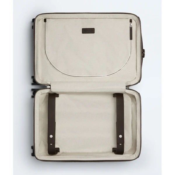 Khaite Odyssey Intrecciato Cabin Suitcase in Fondant - Brown  - The Lotus Tote Bag - Shop at Coveti