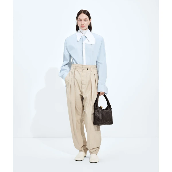 Khaite Tosca in Fondant - Brown Shoulder & Crossbody Bags - The Lotus Tote Bag - Shop at Coveti