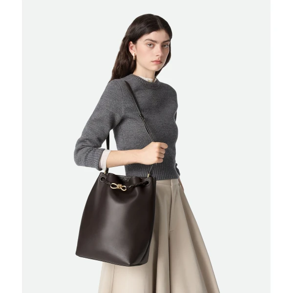Khaite Women's Andiamo Bucket in Fondant - Brown Bucket Bags - The Lotus Tote Bag - Shop at Coveti