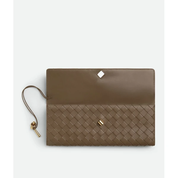 Khaite Women's Andiamo Clutch in Pinecone - Brown Clutch Bags - The Lotus Tote Bag - Shop at Coveti