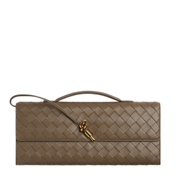 Khaite Women's Andiamo Clutch in Pinecone - Brown Clutch Bags - The Lotus Tote Bag - Shop at Coveti