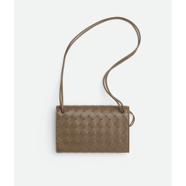 Khaite Women's Andiamo Pouch On Strap in Pinecone - Brown Shoulder & Crossbody Bags - The Lotus Tote Bag - Shop at Coveti